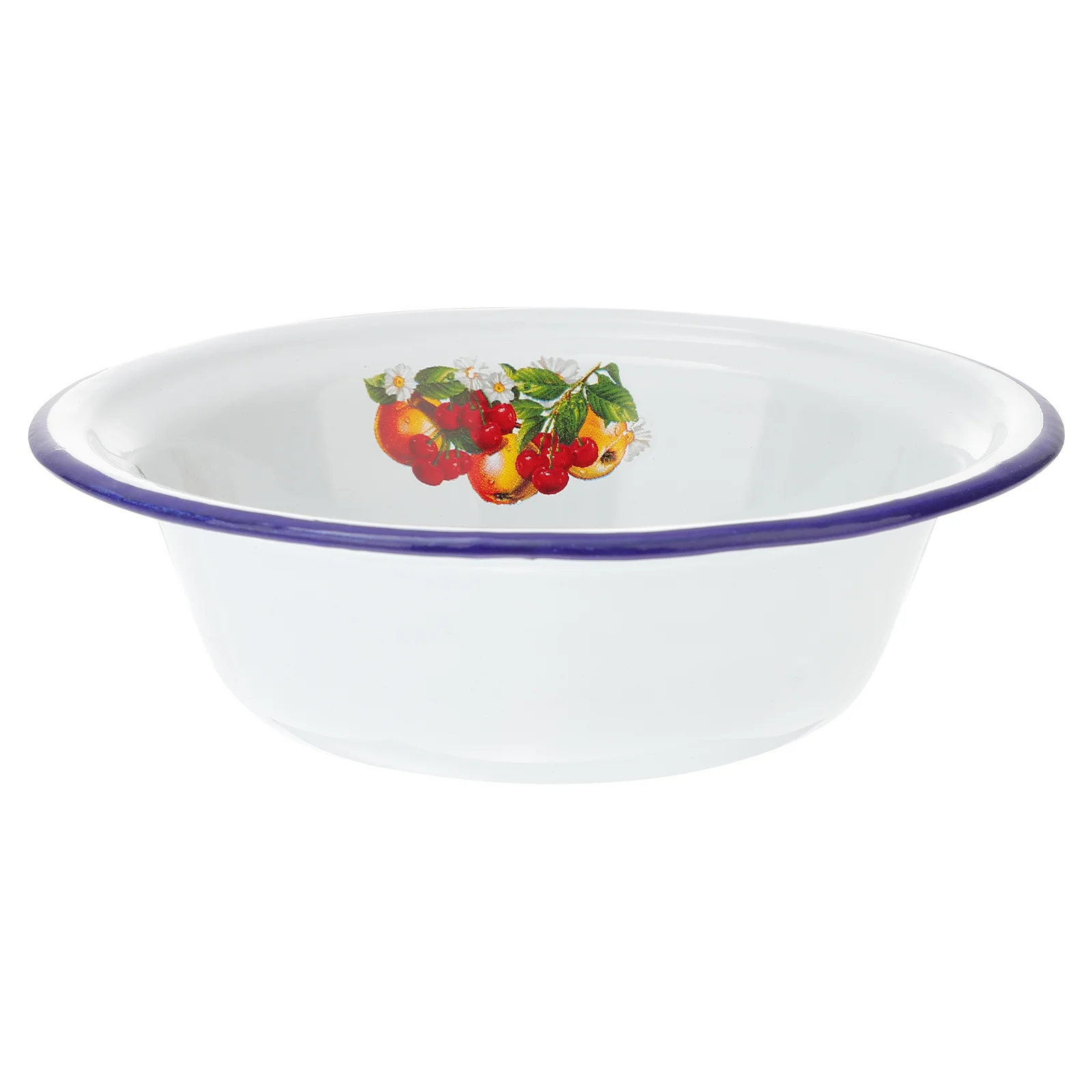 

Round Decorative Tray Dough Bowl Wash Basin 16X16X5.5CM Food Plates Handmade Floral Bowl Vintage Enameled Basin Serving Bowl