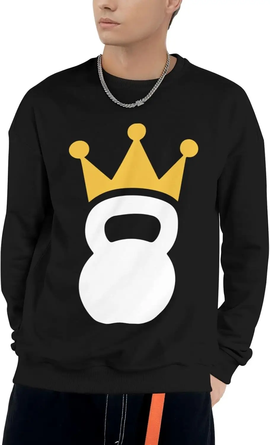 TEICCI Мужская и женская толстовка с круглым вырезом пуловер коронами Kettlebell базовые