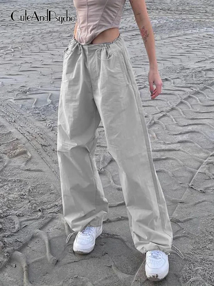 

Cuteandpsycho Streetwear Joggers Women Baggy Pants Aesthetic 90s Cute Oversize Trousers Fashion Casual Loose Shirring Sweatpants