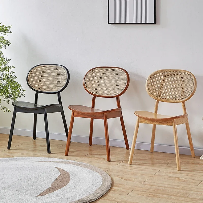 

Dining chairs simple solid wood dining chairs ash restaurant designer rattan chairs rattan chairs