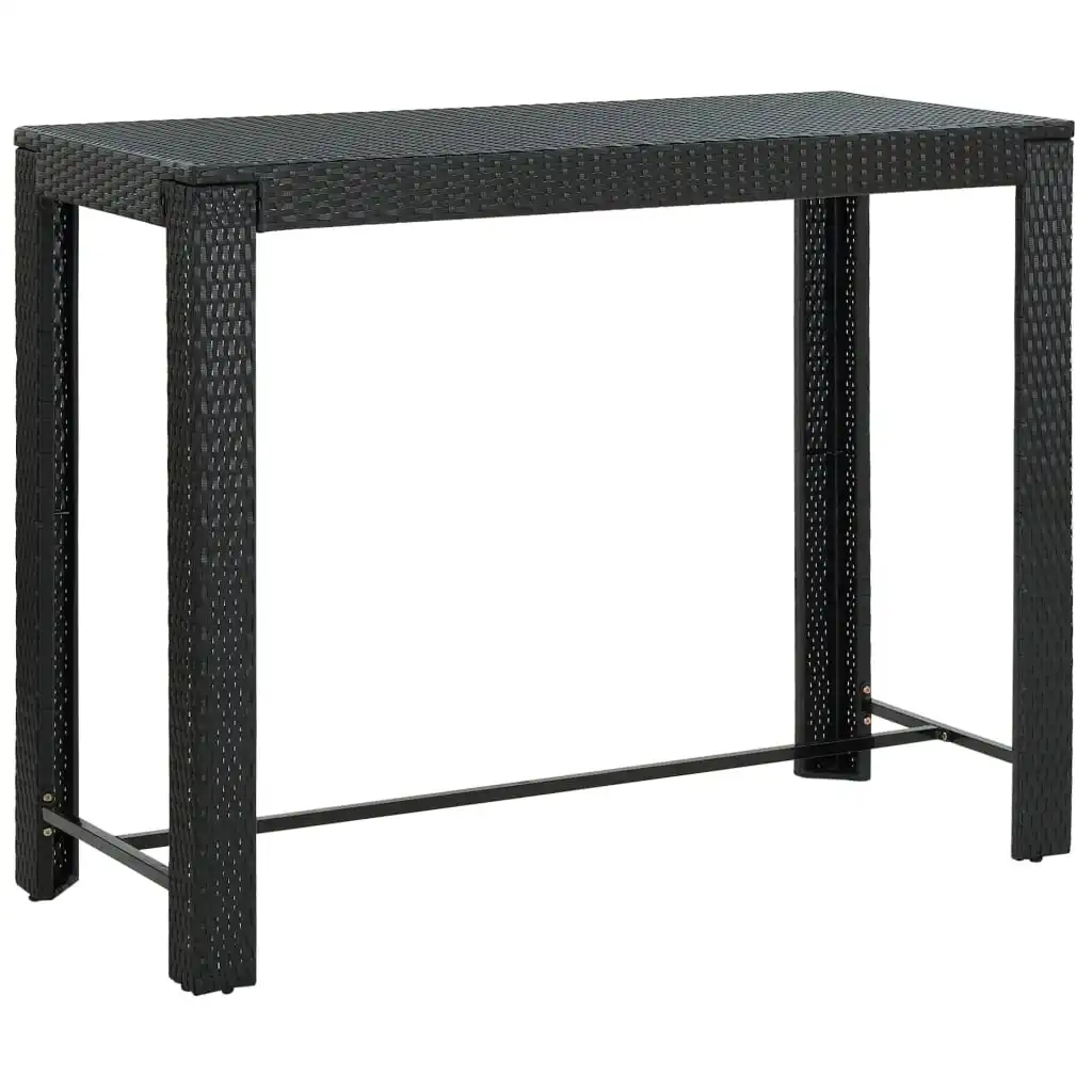 

Outdoor Patio Bar Table Garden Deck Outside Porch Furniture Set Balcon Black 55.3"x23.8"x43.5" Poly Rattan