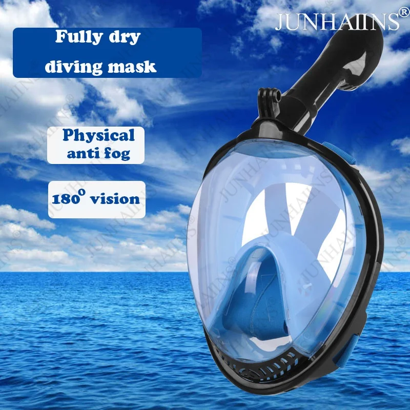 

JUNHAIINS 2023 New 3D Full Face Diving Mask Set Waterproof and Leak proof High Definition Lens Easy Breathing Diving Mask Adult