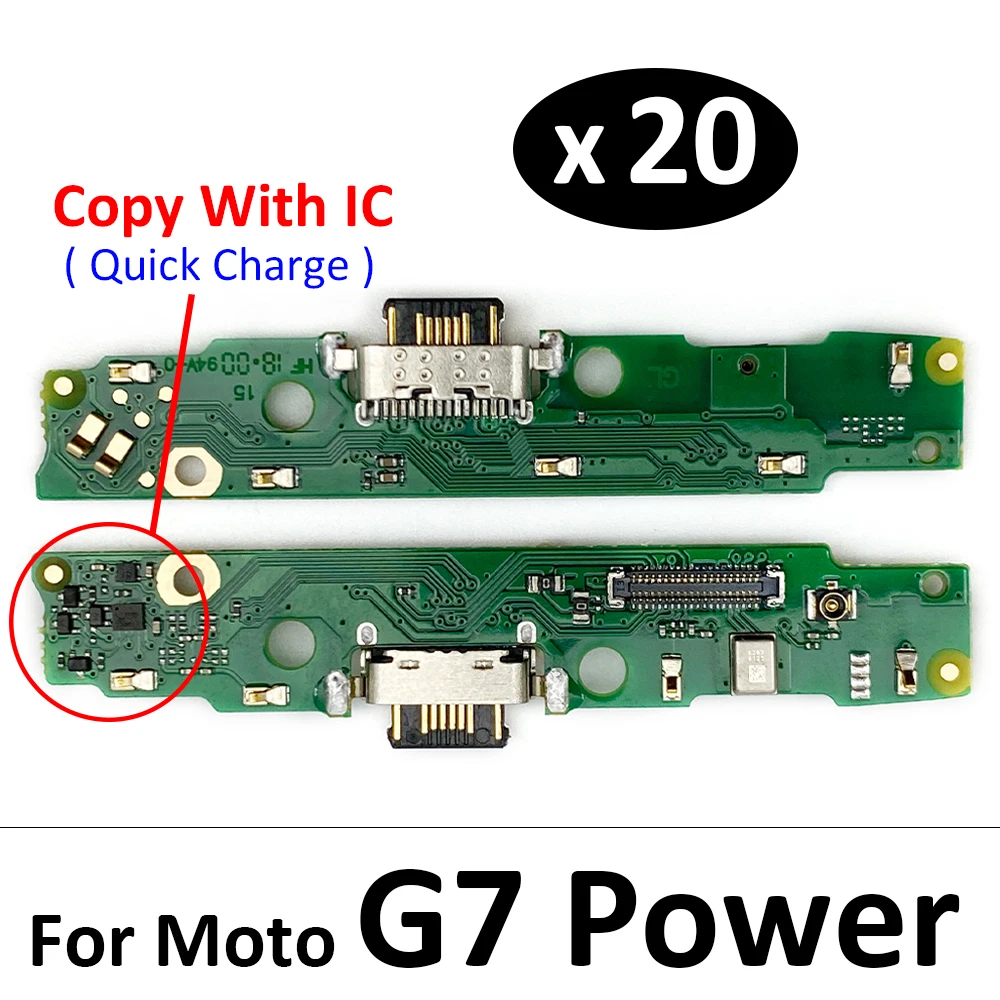 Conector Micro USB, puerto de carga, Cable flexible, placa de micrófono para Motorola Moto G7 Power, versión de Brasil, 20 unids/lote