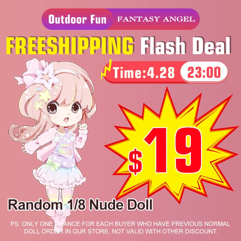 

2022 Outdoor Fun $19 Freeshipping Flash Deal Random 1/8 nude Doll at 23:00 28th April