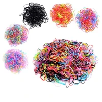 80pcspack colorful small disposable hair bands for girls women elastic rubber band ponytail holder hair accessories hair rope