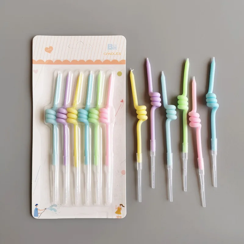 

10pcs Cake Candle Curve Thread Cake Decorations Candles Flameless Candles Birthday Parties Party Room Decoration n