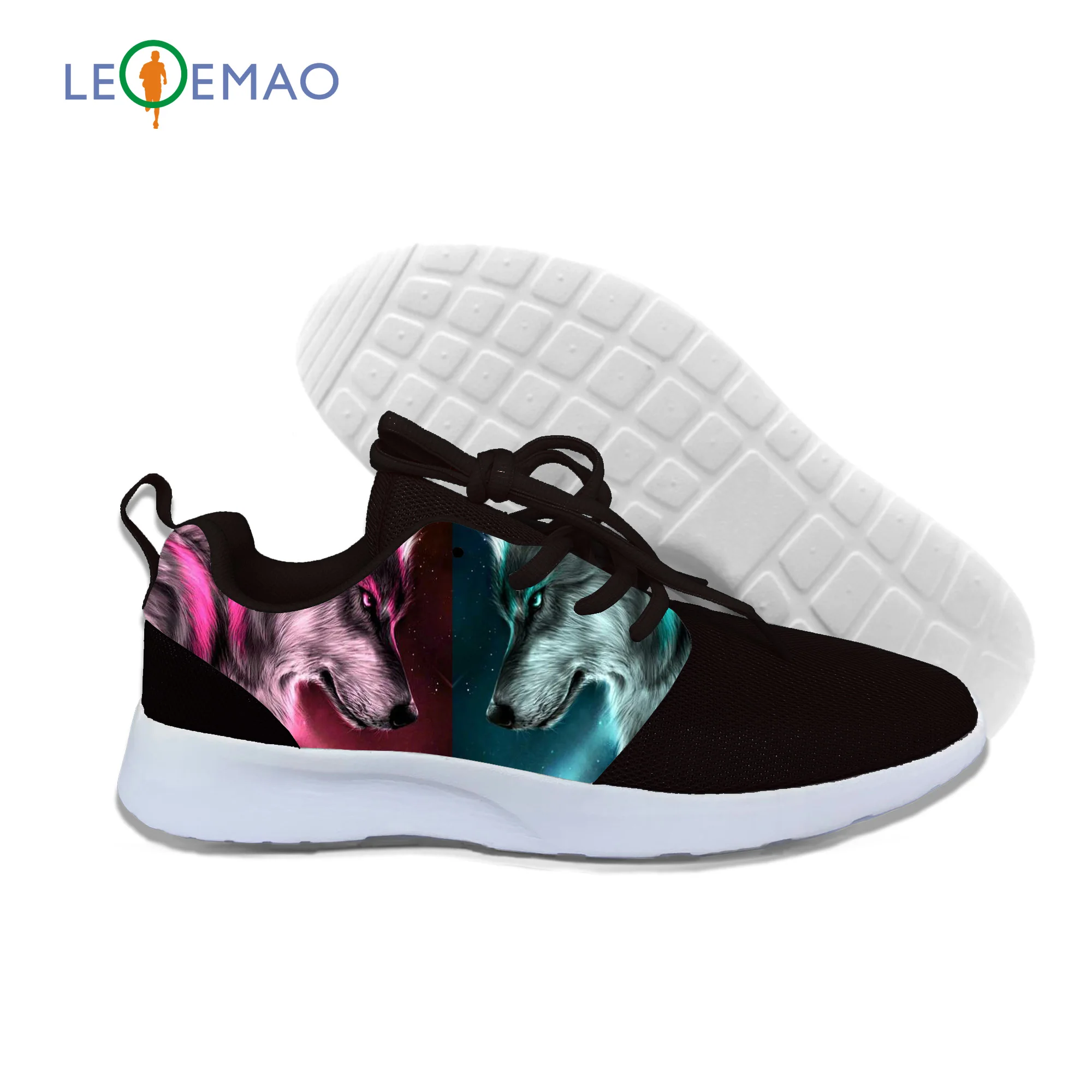 

Newest Fierce Wolf Shoes For Animal Cool Wolf 2019 Spring Autumn Black Light Weight Outdoor Walking Sneakers Men