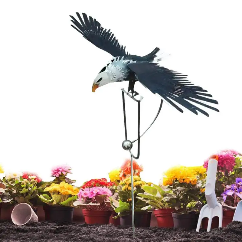 

Garden Stake Rocker Eagle Heavy Duty Eagle Garden Stakes Decorative Wind Spinner Large Outdoor Statues Metal Yard Art For Patio