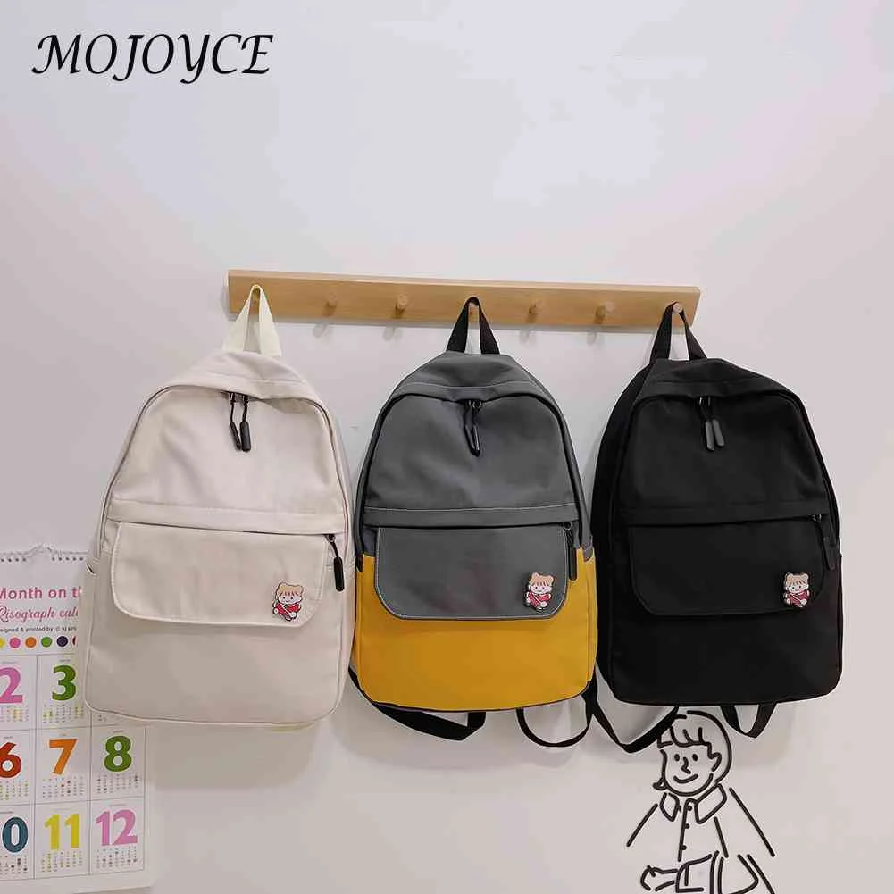 

Fashion Ladies Large Capacity Shopping Backpack Students School Solid Color Zipper Knapsacks Nylon Travel Handbags