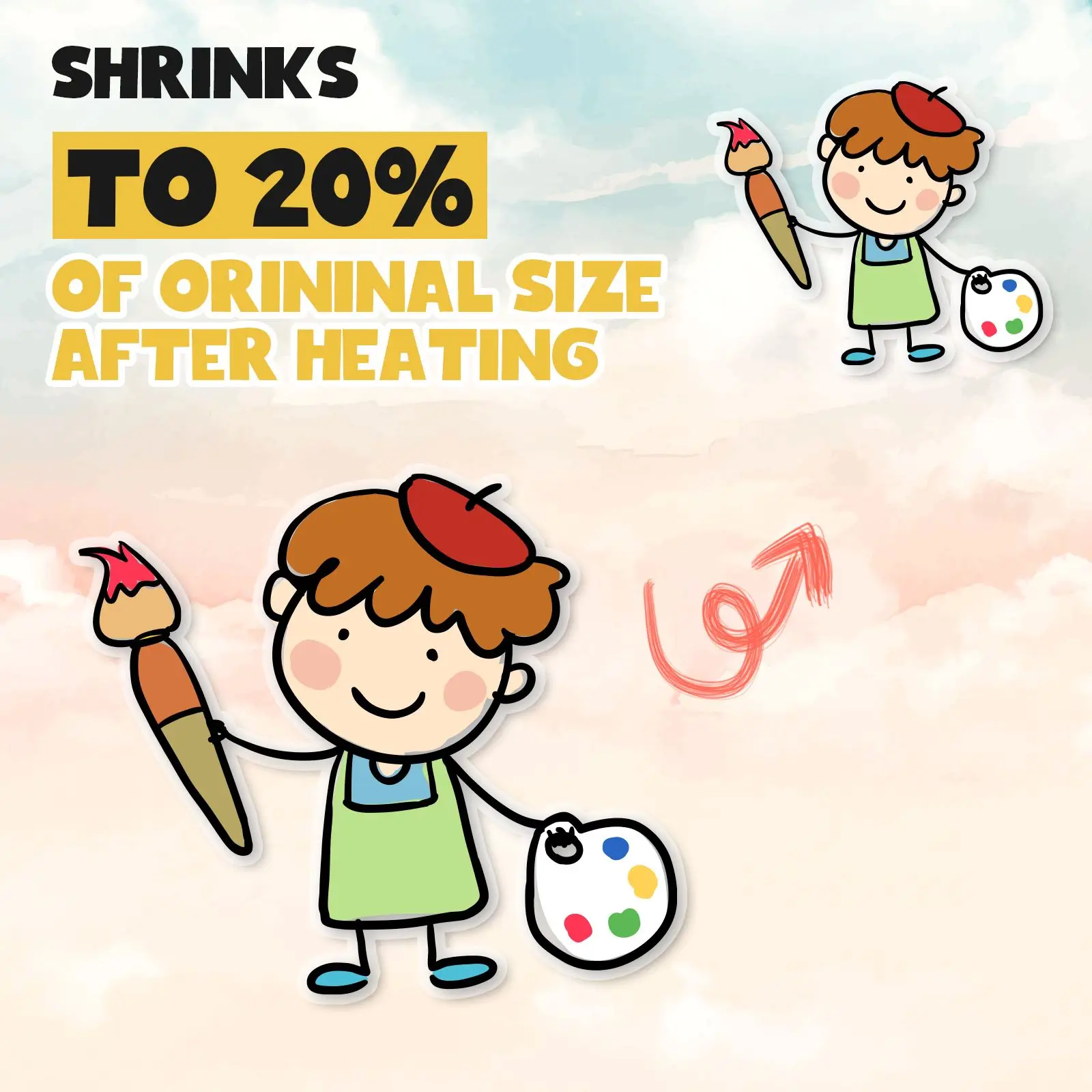 Набор термоусадочных листов пленочных бумажных бумаг для брелоков ювелирных