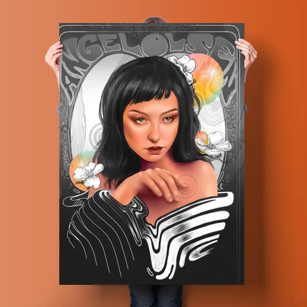 Плакат Ангел Олсен холст художественный постер и настенная картина принт