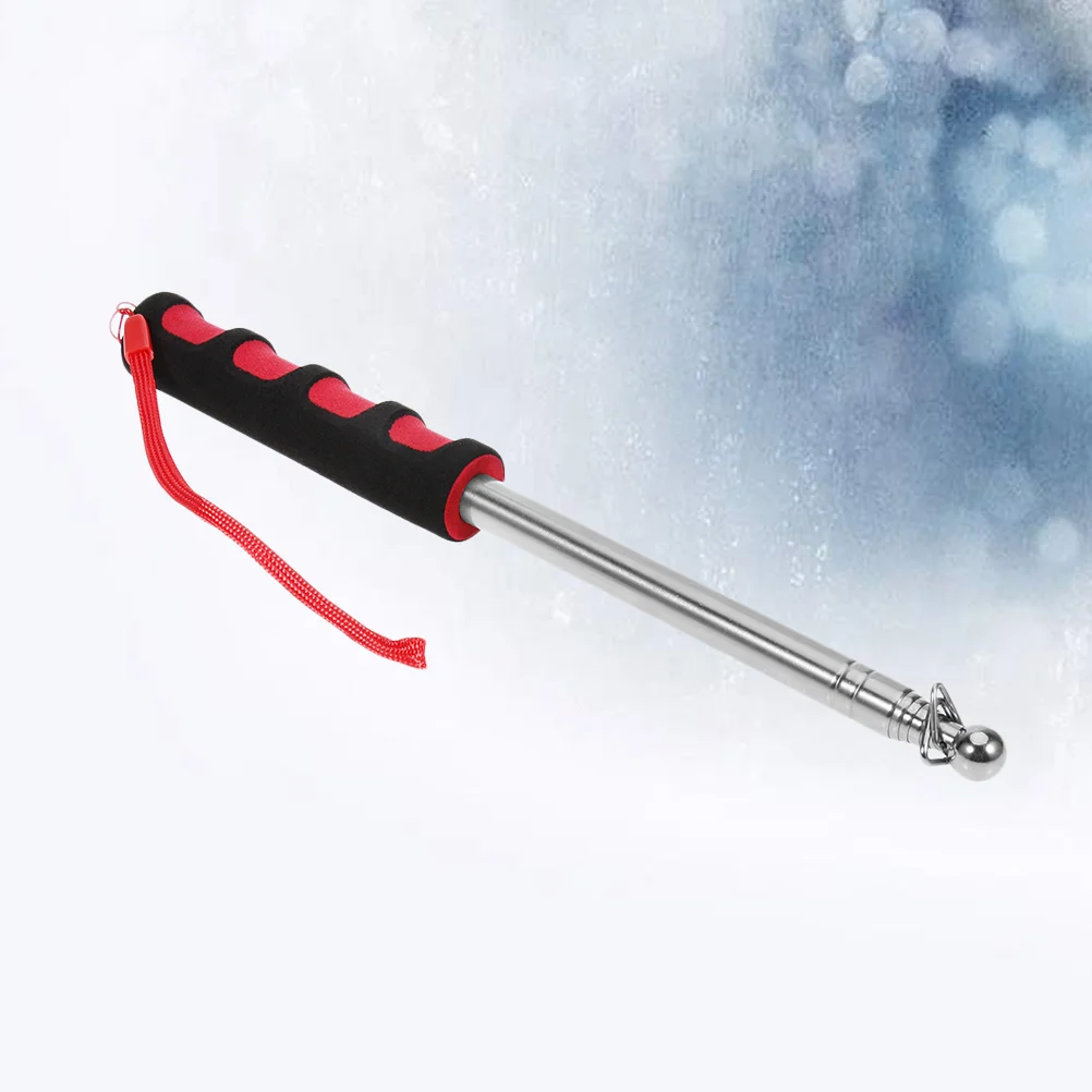 

2M Stainless Steel Flag Pole Hand-held Teaching Rod Guide Telescopic Flagpole for School Outdoor Travel (Red, Sponge Handle)