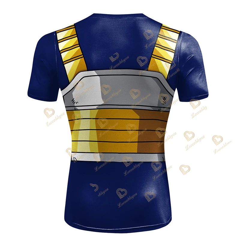 Anime 3D Printed Running T Shirts Compression Shirts Fitness Quick Dry Short Sleeve Tshirt Vegeta Cosplay Costume Tops Clothing
