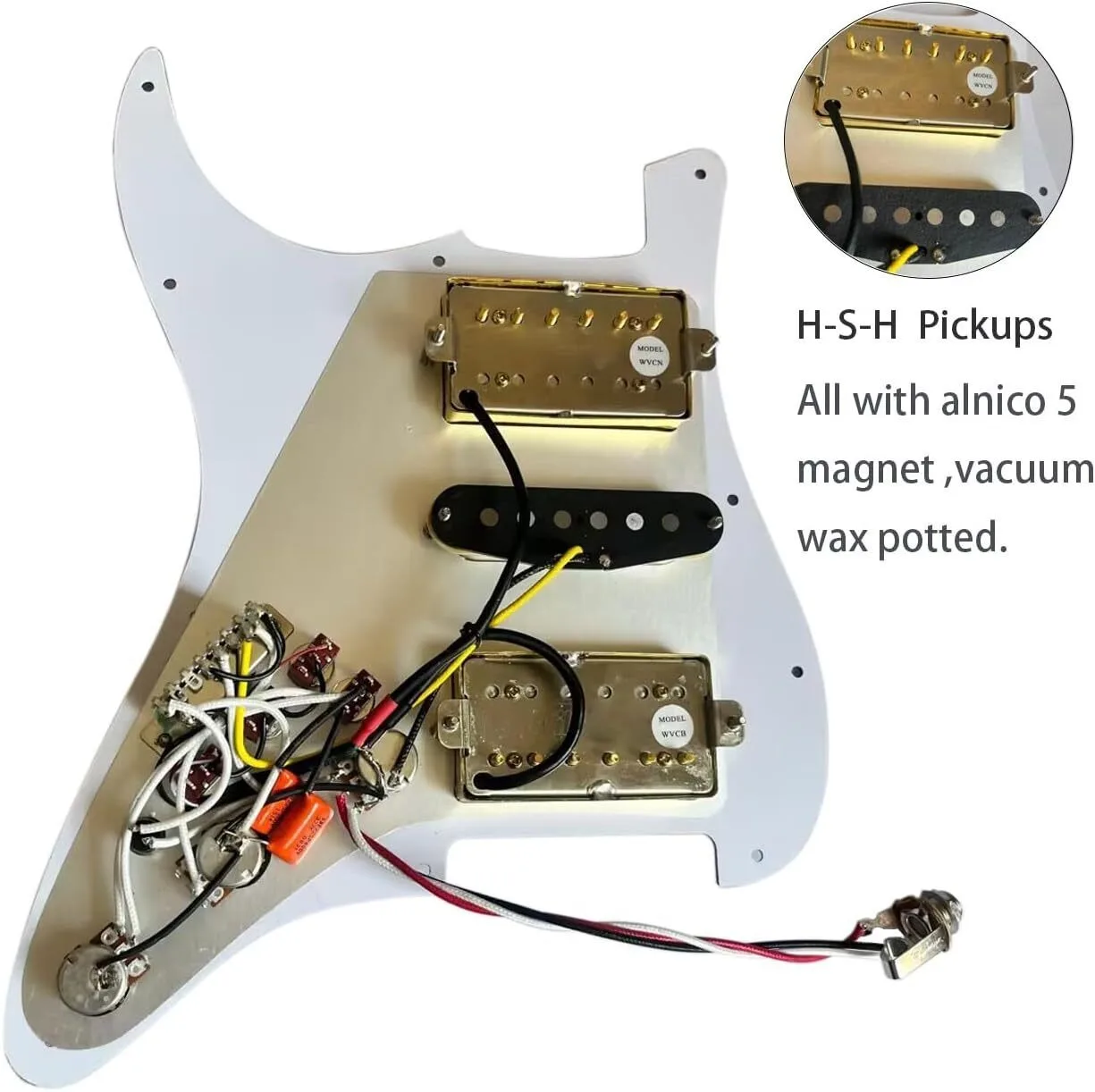 Предварительно смонтированная накладка ST с HSH Gold Alnico 5 набор звукоснимателей для