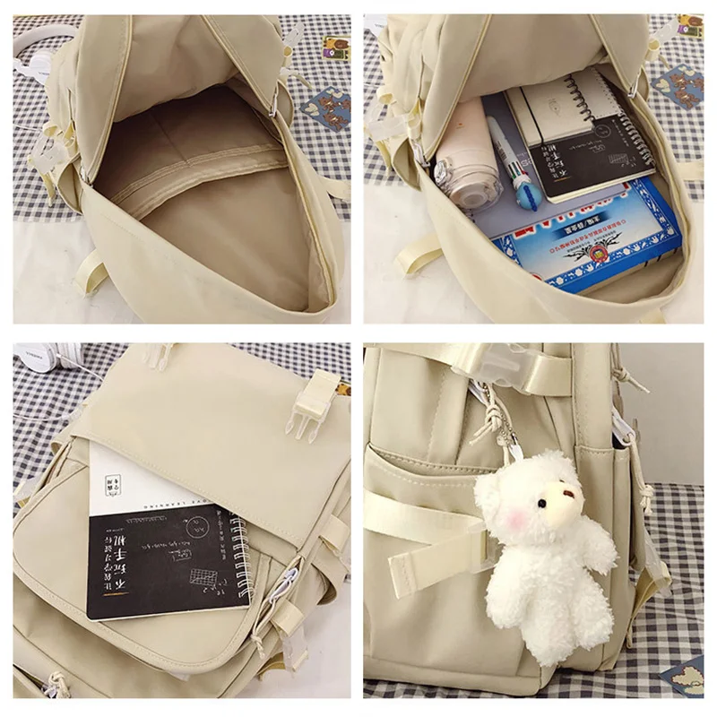 TRAVEASY 2022 Japanese High School Girls Cute School Backpack Women Nylon Bag Casual Travel Backpack Student Bookpack