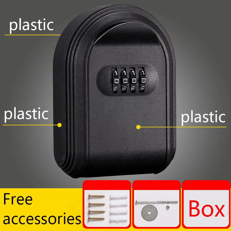 

Замок для ключей с небольшим 4-значным комбинацией Настенный безопасный замок для ключей от дома Сбрасываемый код Сейф для ключей безопасности