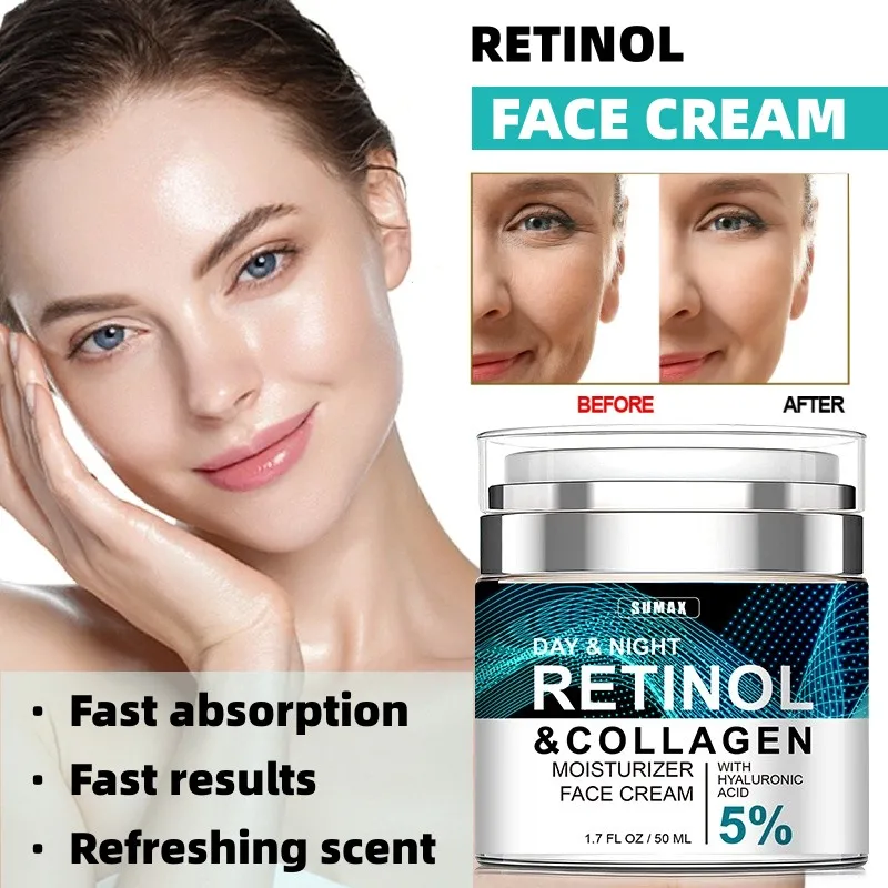 

Cream with Hyaluronic Acid Collagen and Retinol, An Anti-aging Formula That Lifts The Skin Reduces Wrinkles Fine Lines Dryness