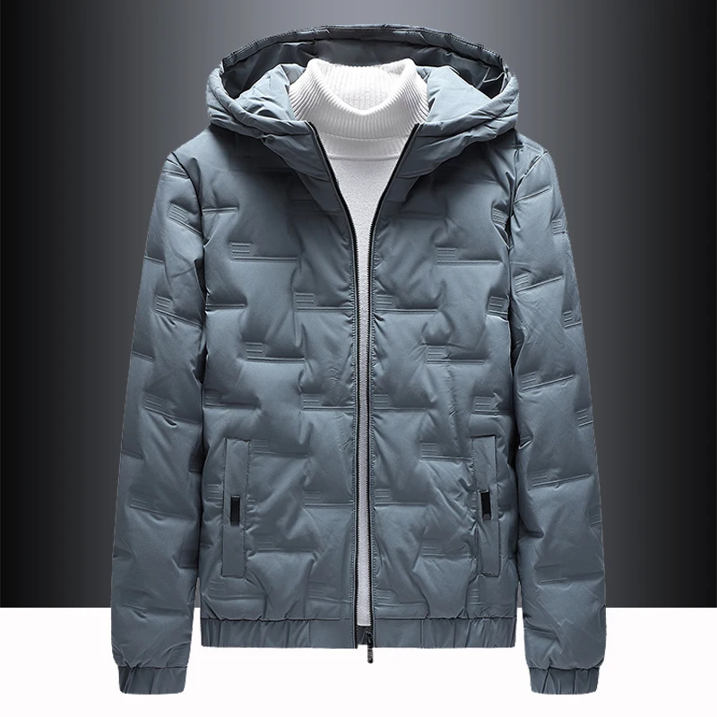 

2022 Winter Coat Men Hooded Ultra Light Feather Coat Jackets Male Windproof Warm Parka Mens Lightweight Youth Cloth W08
