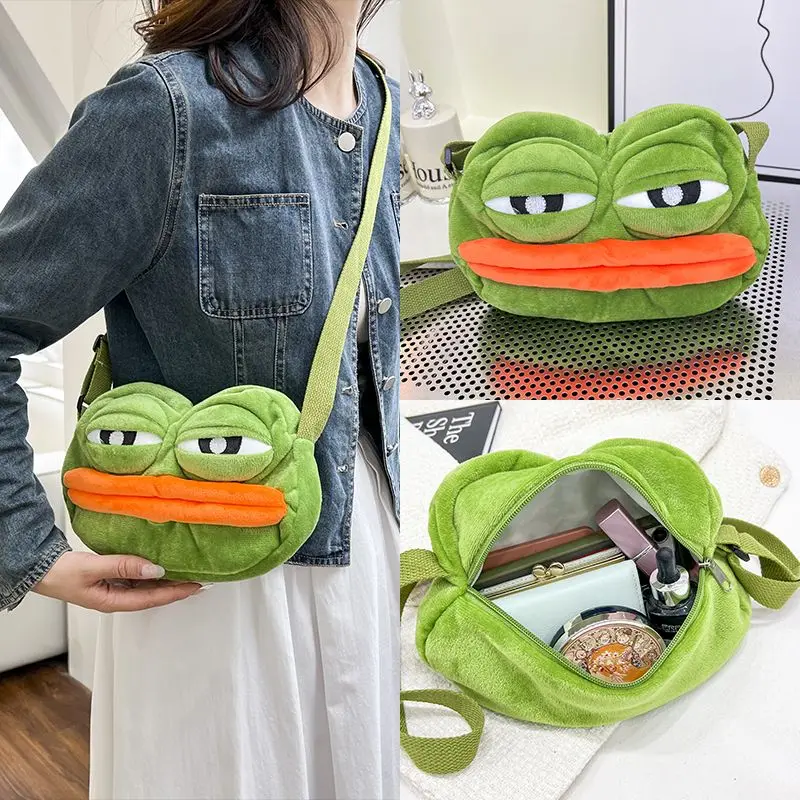 

Sad frog ugly cute quirky small bag female new 2023 personalized foreign flavor hundreds of crossbody bag cartoon frog bag