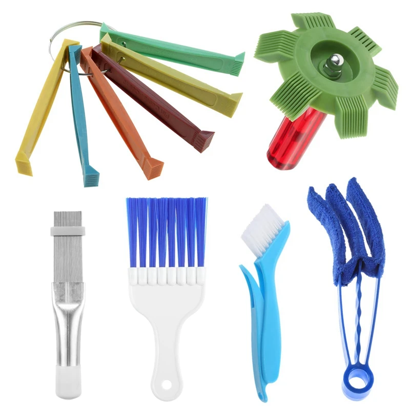

6PCS Air Conditioning Brush Tool, Steel AC Evaporator Comb, Radiator Condenser Fin Comb, FCR6 Fin Comb Tool Durable Easy Install