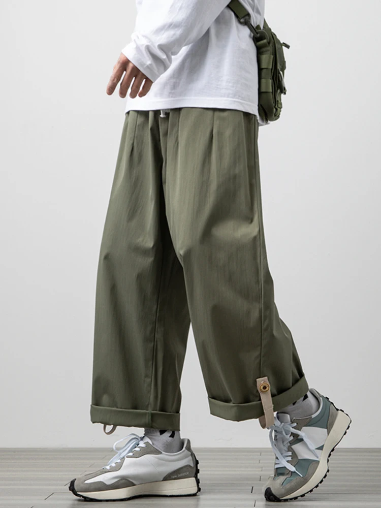 Брюки-карго мужские с пряжкой модные ретро штаны армейского зеленого цвета