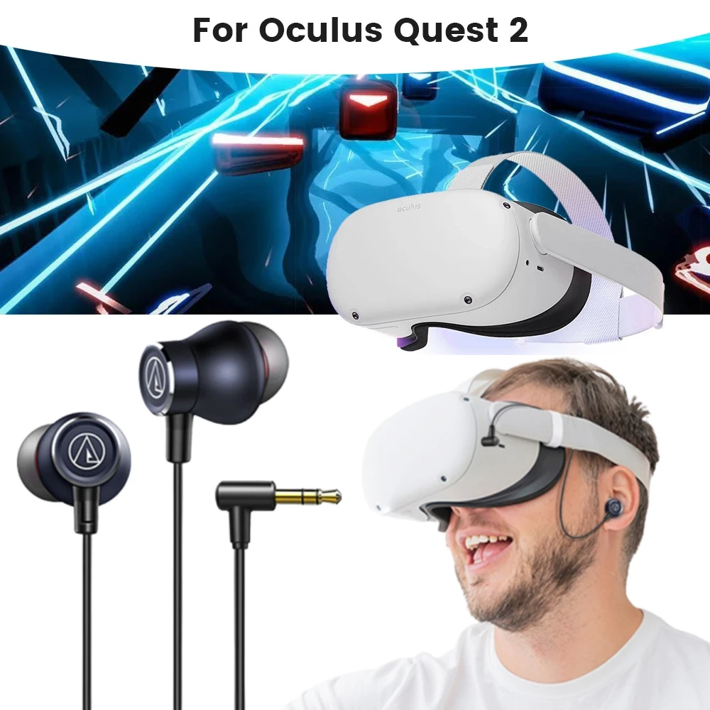 

Noise-Isolating in-Ear Earphone for Oculus Quest 2 Headphones Custom Cable VR Headset Set for Oculus Quest 2 Rift S Accessories
