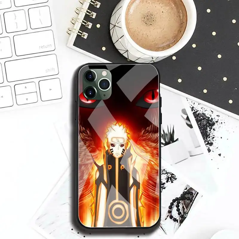 Чехол для телефона Bandai удзумаки Наруто закаленное стекло iPhone 13 12 Mini 11 Pro XR XS MAX 8X7 Plus
