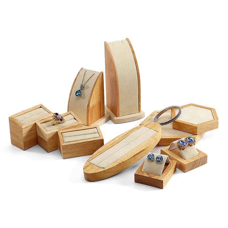 Jewelry Display Props Necklace Jewelry Wood Show Support Ring Bracelet Pendant Jade Show Support Display Display Tray