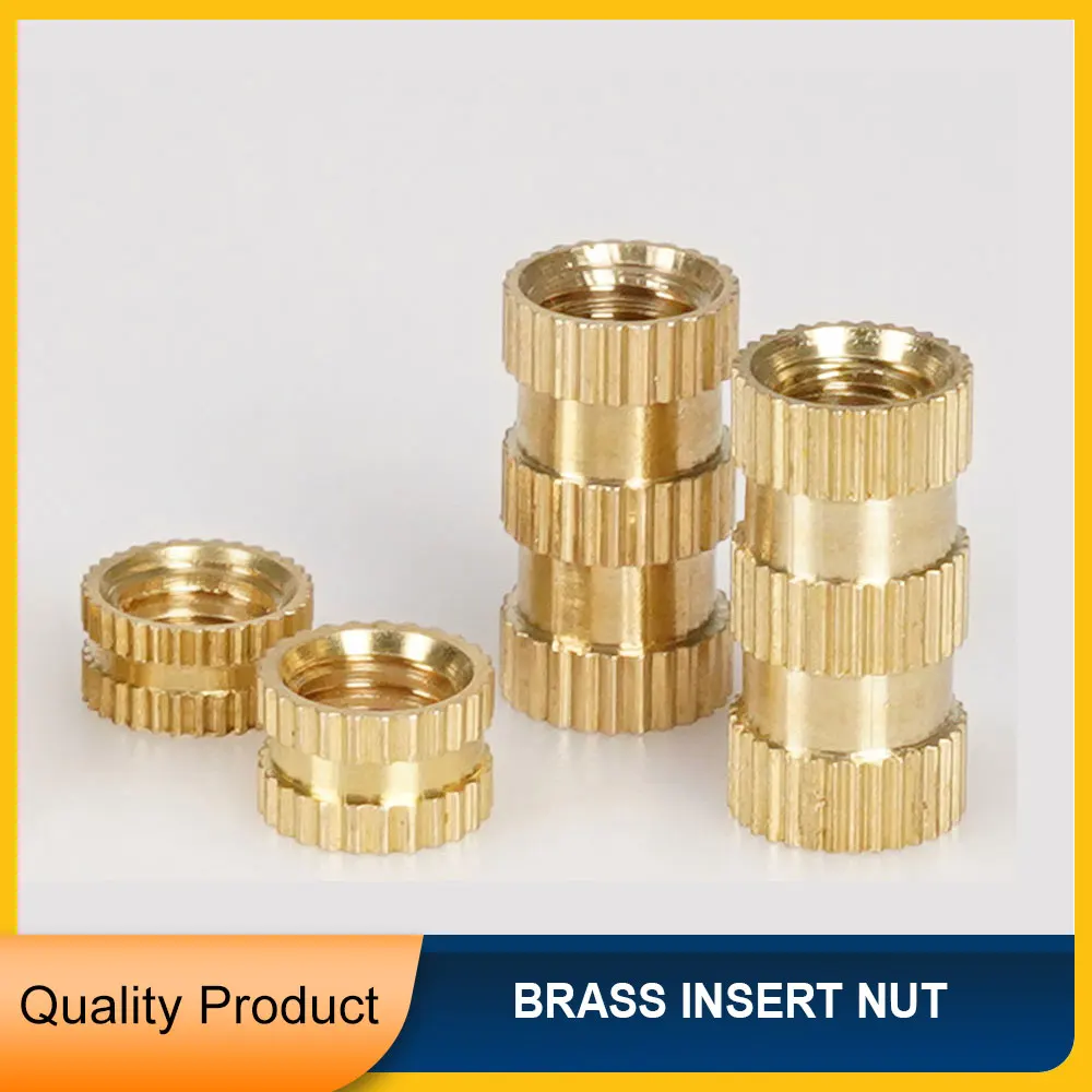 

M3 M4 Copper Hot Melt Insert Knurled Nut Thread Hot Forming Injection Molding Embedded Nut For 3D Printer Laptop Nutsert
