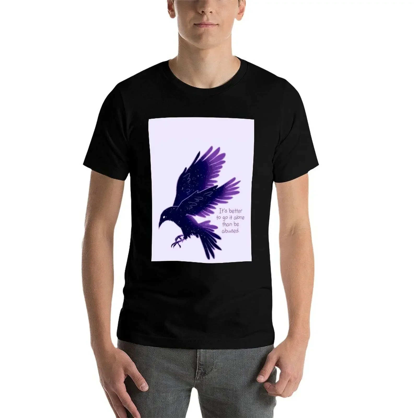 Футболка It's Better To Go It Alone Galaxy Raven футболка с аниме мешковатые рубашки топы