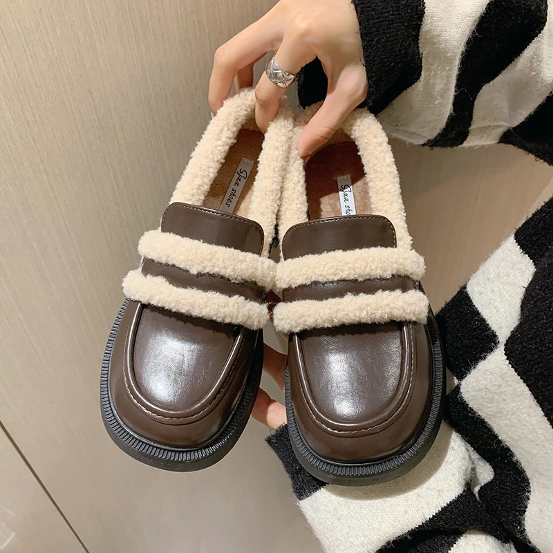 

Winter Plush Mary Jane Shoes Zapatos De Mujer Platform Heels Pumps Round Toe Zapatos De Damas Elegantes Casual Sneakers