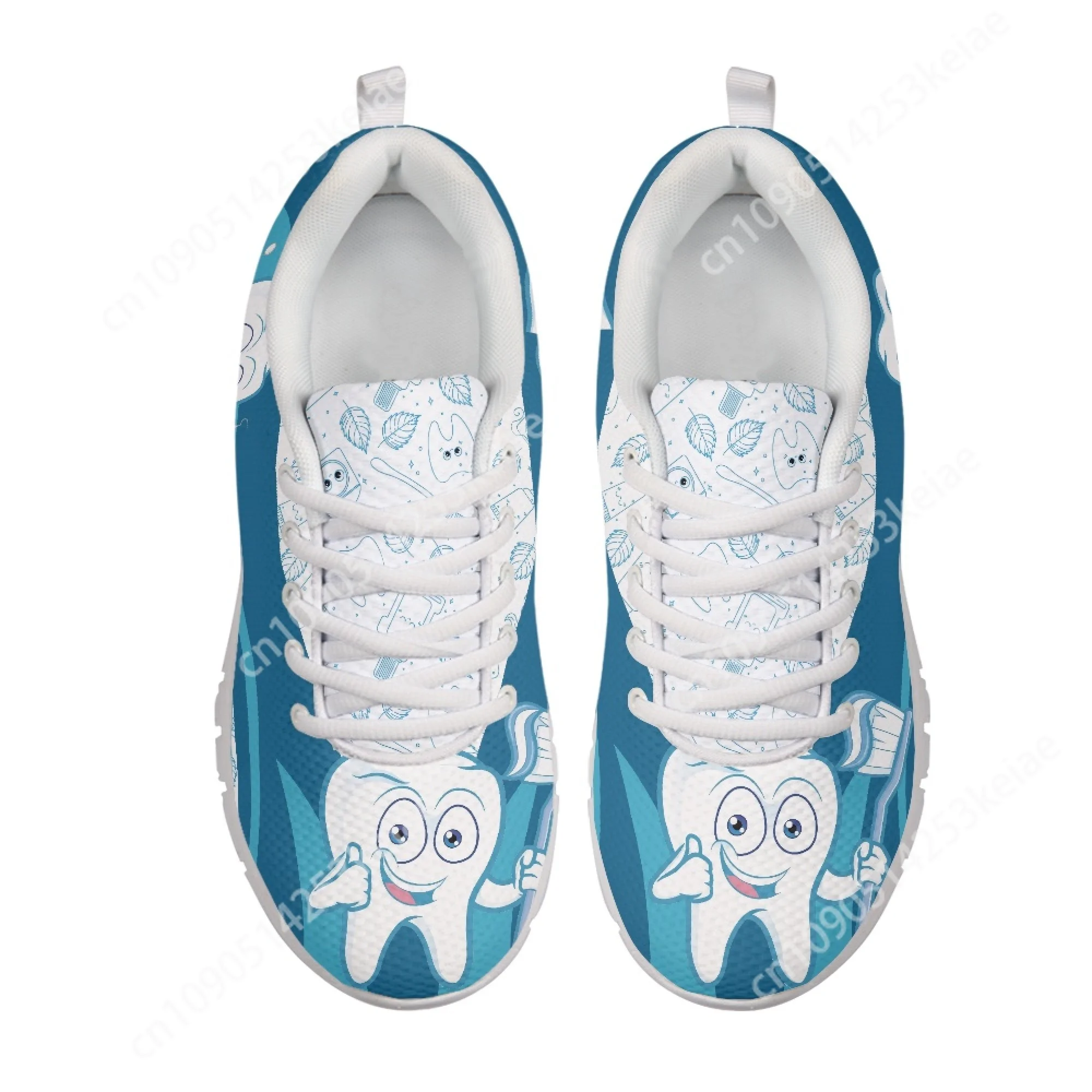 Yikeluo зубы узор зубные протезы брендовый дизайн кроссовки на шнуровке женские