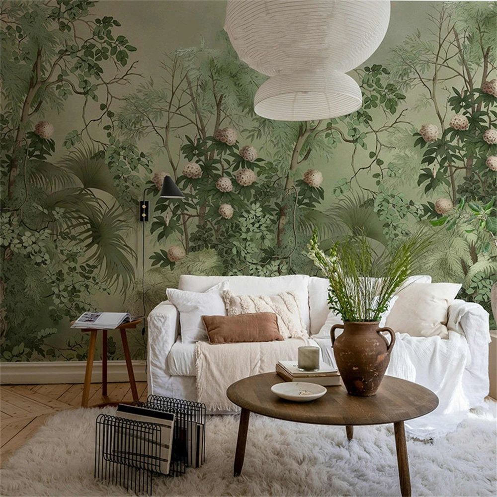 

Beibehang древесноволокнистые обои в стиле ретро с лесным пейзажем