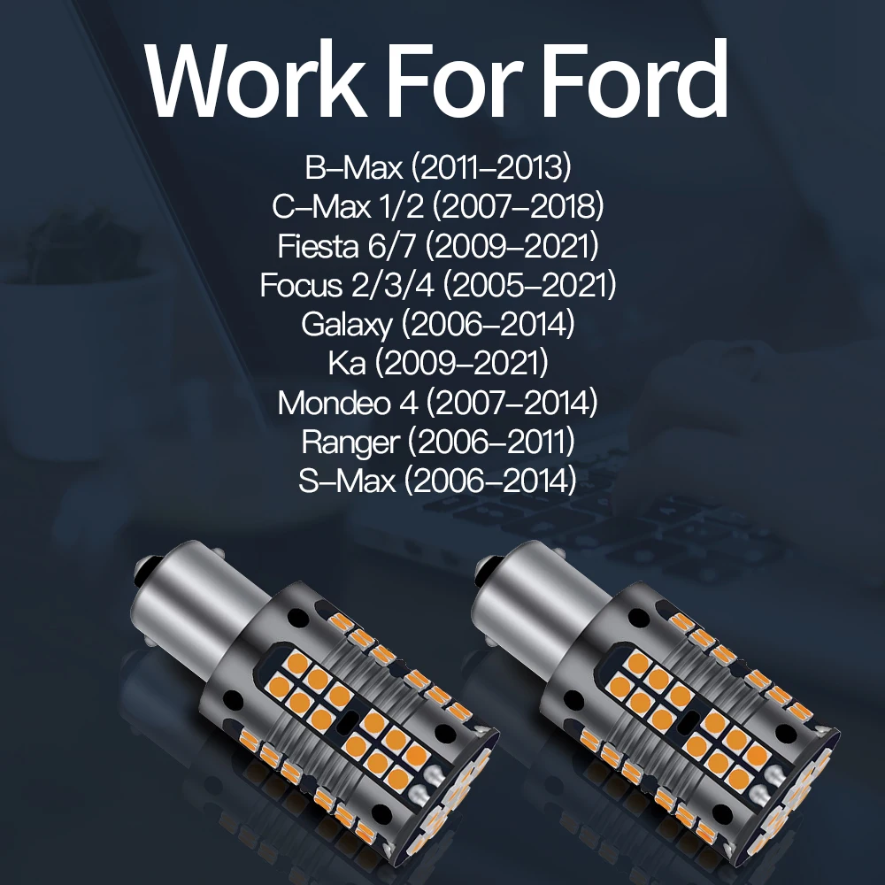 2x PY21W 7507 BAU15S Canbus светодиодный указатель поворота для Ford B-Max C-Max 1 2 Fiesta 6 7 Focus 3 4 Galaxy Ka