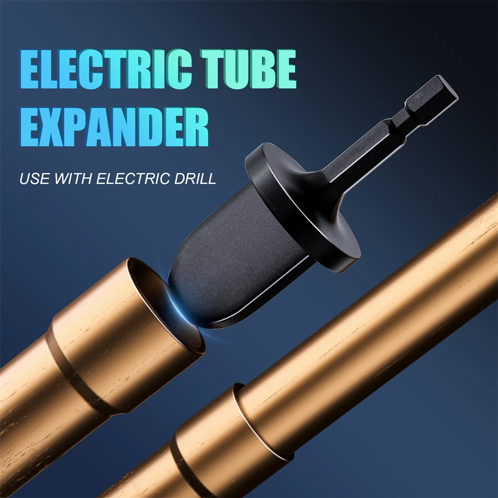 Electric Hex Shank Tube Pipe Expander Support for Air Conditioner Conditioning Swaging Rotary Tool Set 7/8 3/4 5/8 1/2 3/8 1/4