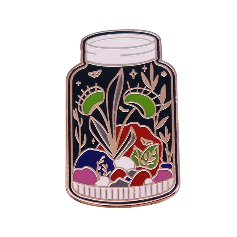 

Funny Chic Bottled Plant Garden Metal Enamel Clothes Hat Bag Coats Lapel Badge Brooch Pin