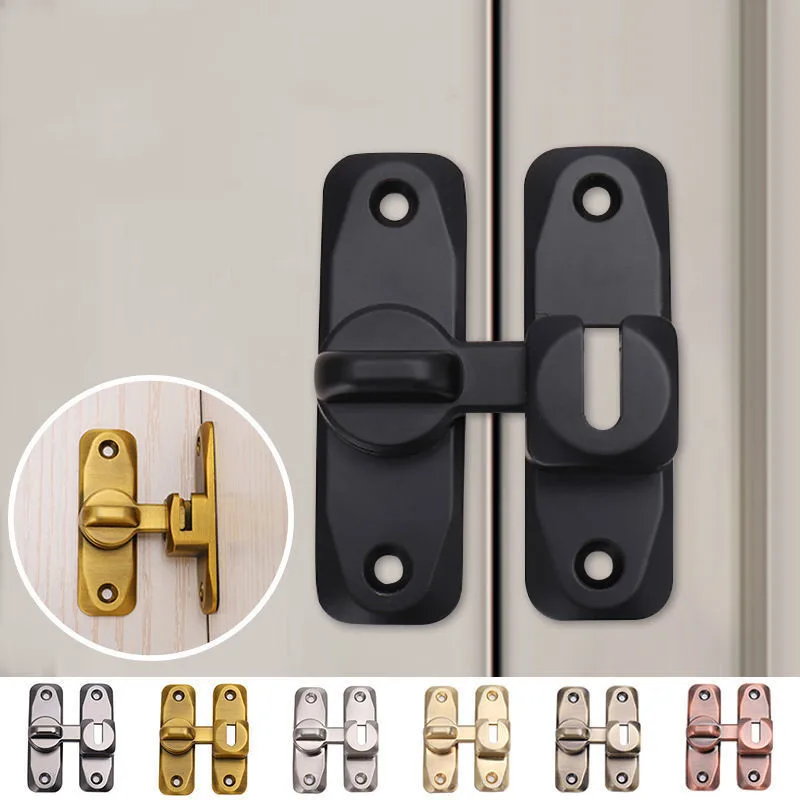 

KK&FING 90°/180° Dual Purpose Anti-theft Buckle Door Buckle Sliding Door Latch Flat Door Lock Buckle Hasp Door Bolt No Punching