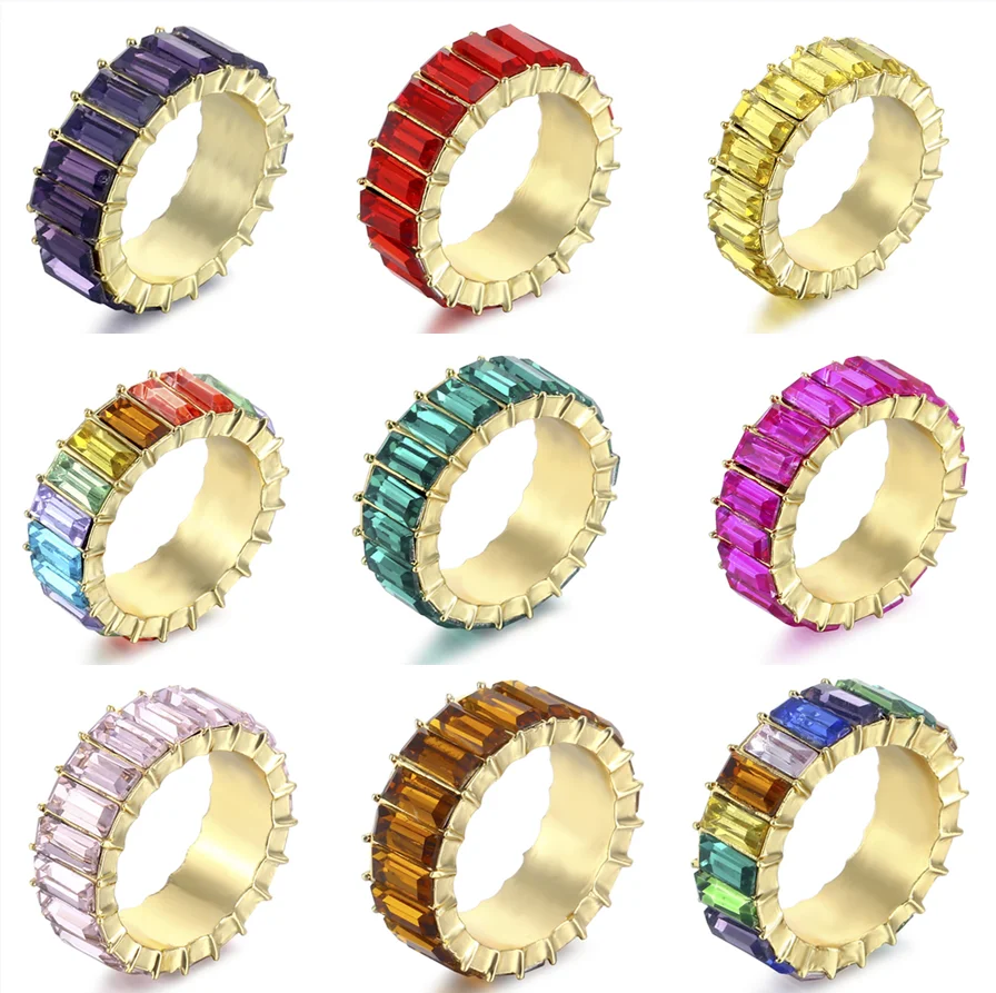 

2022 new Luxury Square Cubic Zirconia Love Rings for Women Engagement Wedding Jewelry Hot Sale Drop Statement Finger Rings Ring