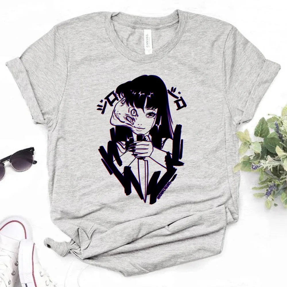 

junji ito top women designer Tee girl manga clothing