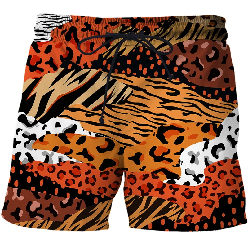 

3D Printed Shorts Summer Style Animal Leopard Abstract Print Casual Sweatpants Men Women Unisex Beach Shorts