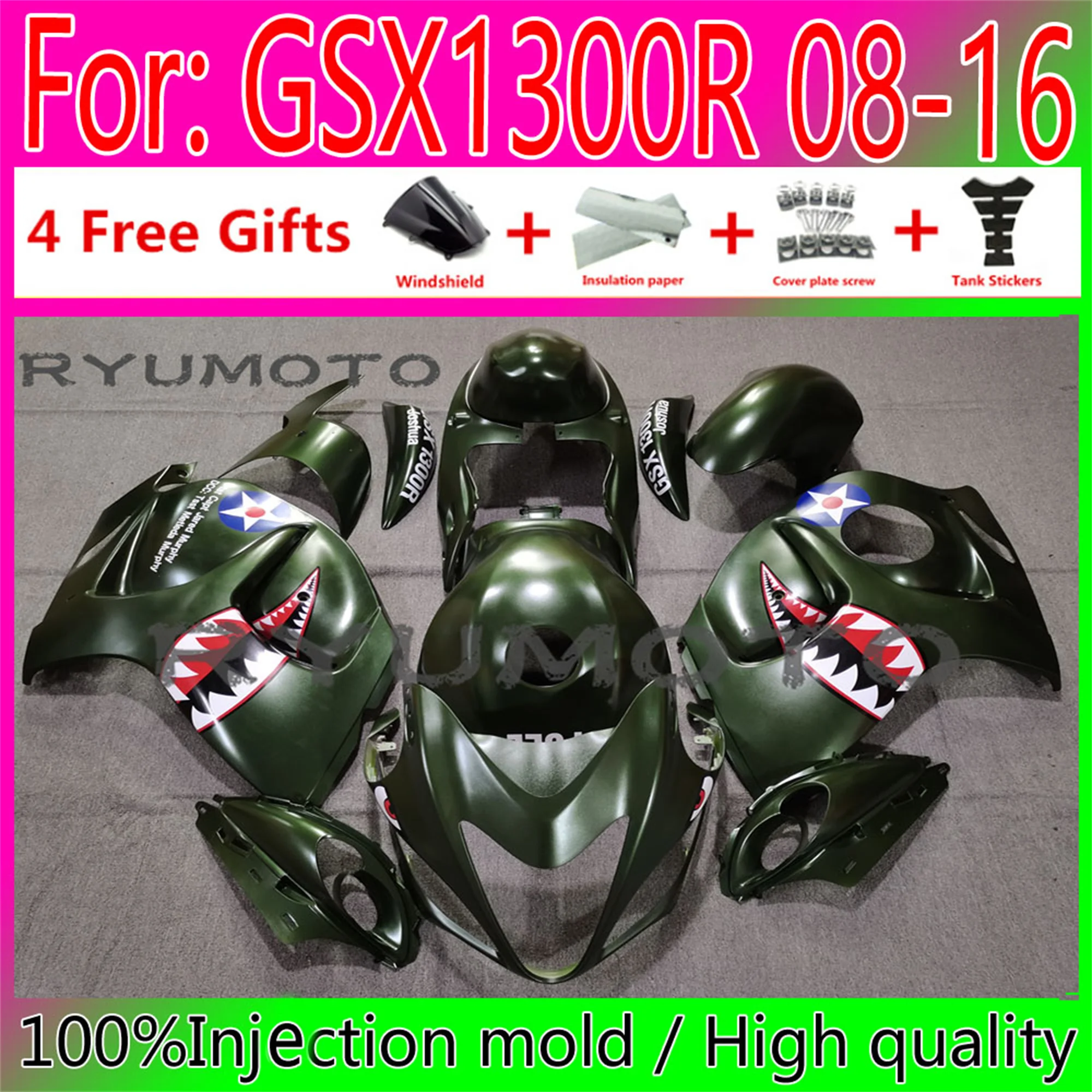 

Motorcycle HAYABUSA Fairings Tank Cover for Suzuki GSXR1300 08 09 10 Bodywork GSX1300R GSXR 1300 2008 2016 ABS Fairing