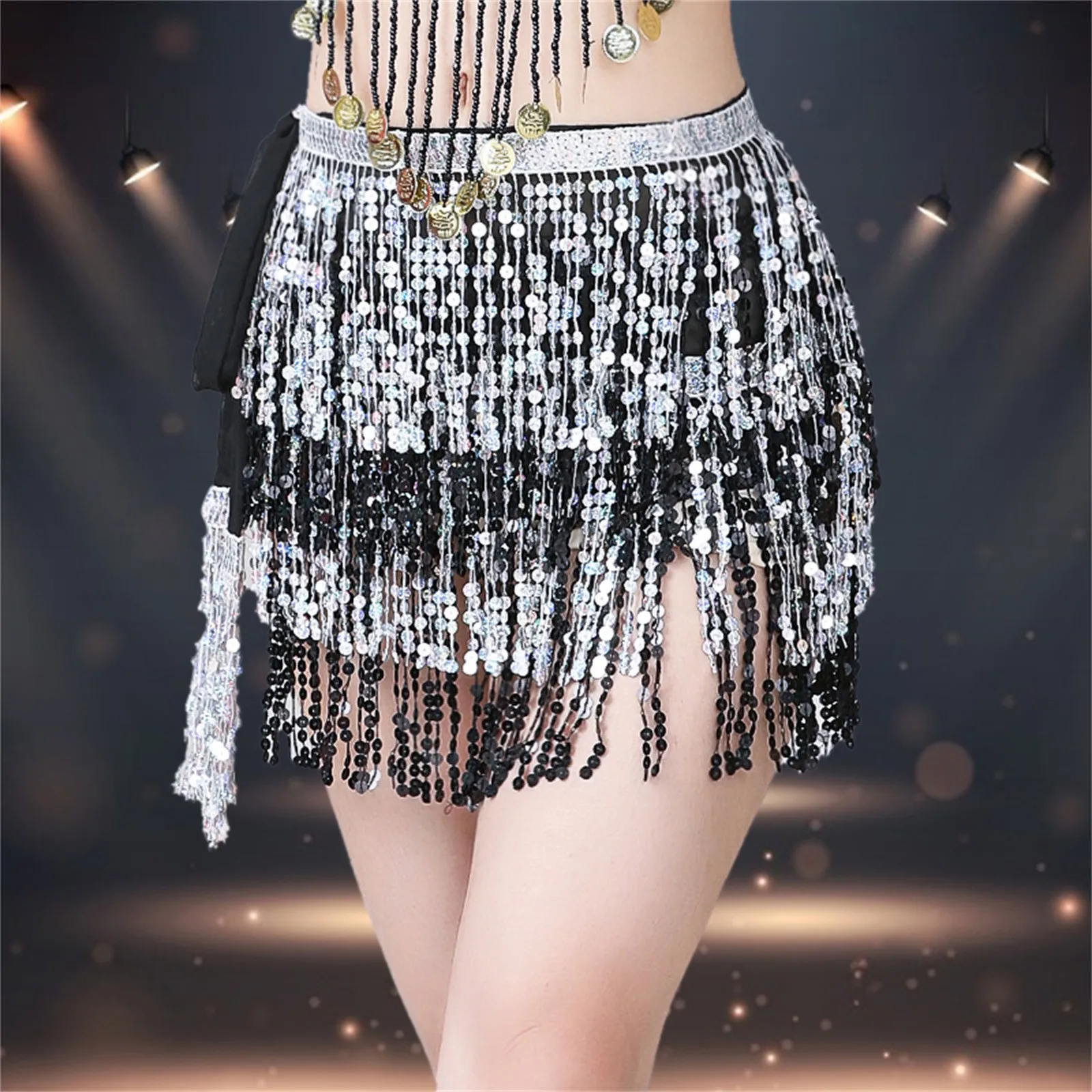 

And Gold Tree Skirt Stage Sparkly Fringe Nightclub Skirt Costume Fashion With Sparkly Women's Sequin Black Sequin Skirt Short