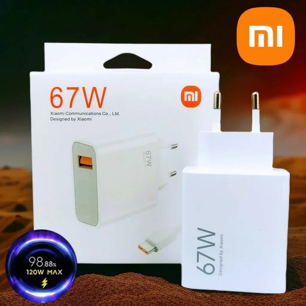 Szybka ładowarka Xiaomi 67 W z adapterem turbo do szybkiego ładowania wtyczką EU Kabel USB typu C Redmi Note Pro Mi 13 L...