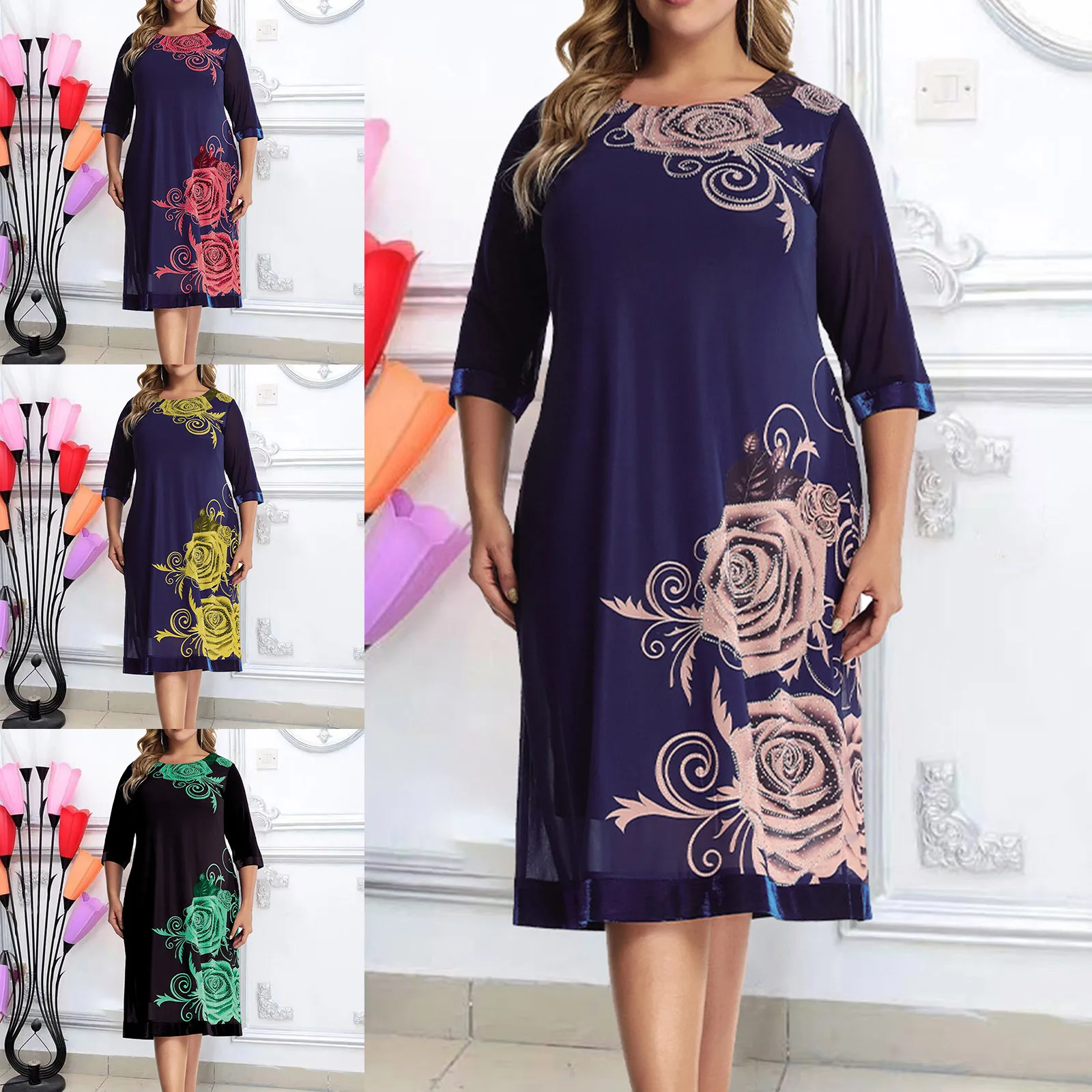 

Новинка 2023, женское элегантное вязаное кружевное платье-накидка, модное длинное летнее платье с принтом, сарафаны для женщин