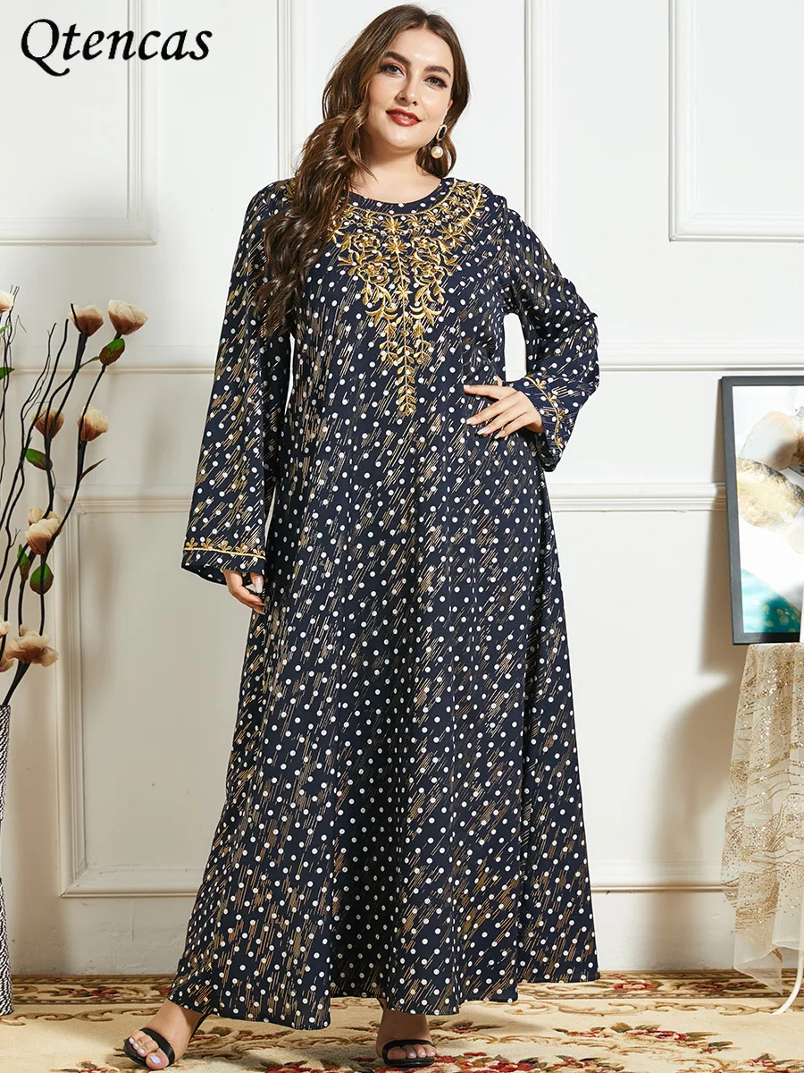 

2021 мусульманское платье женское вечернее свободное Макси-платье большого размера для женщин Арабская Турецкая мусульманская европейская ...