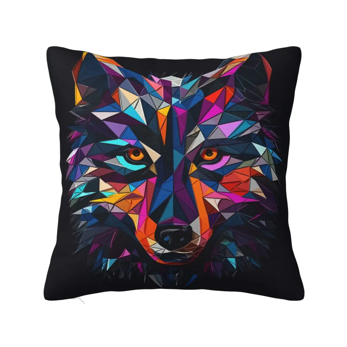 

Wolf Pillow Case Paper Art Polyester Travel Pillowcase Zipper Summer Luxury Cover