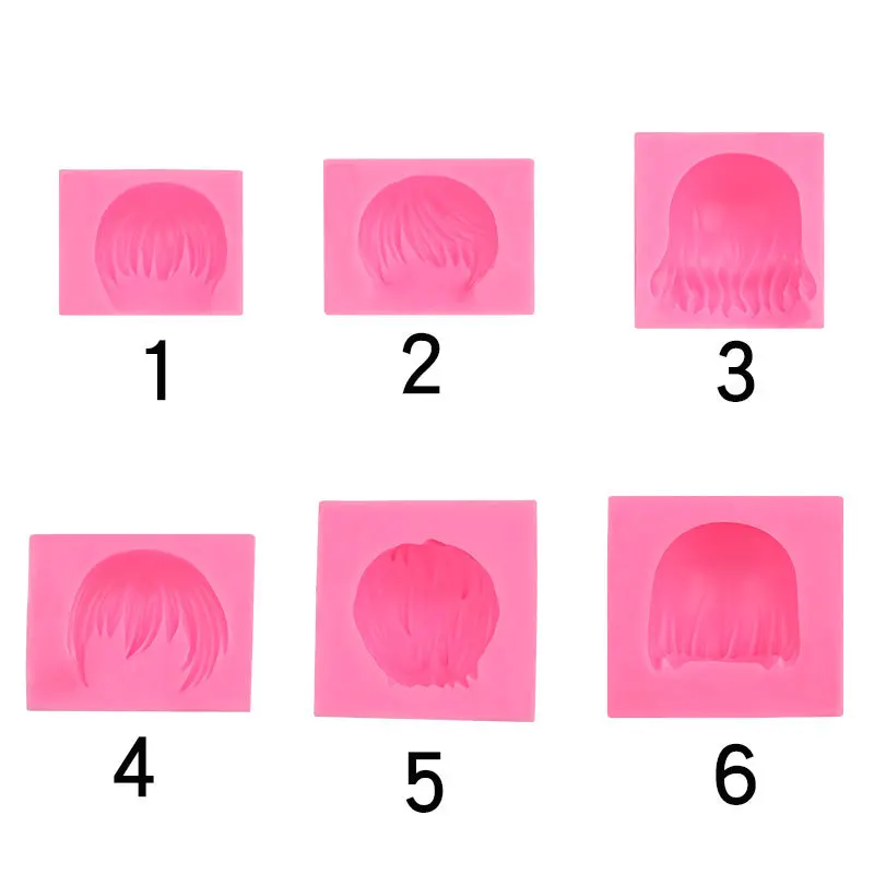 

Short Hair Wig Shape Super Light Brickearth Mold Set Q Version Cartoon Character Dress up Silicone Mould 17-446