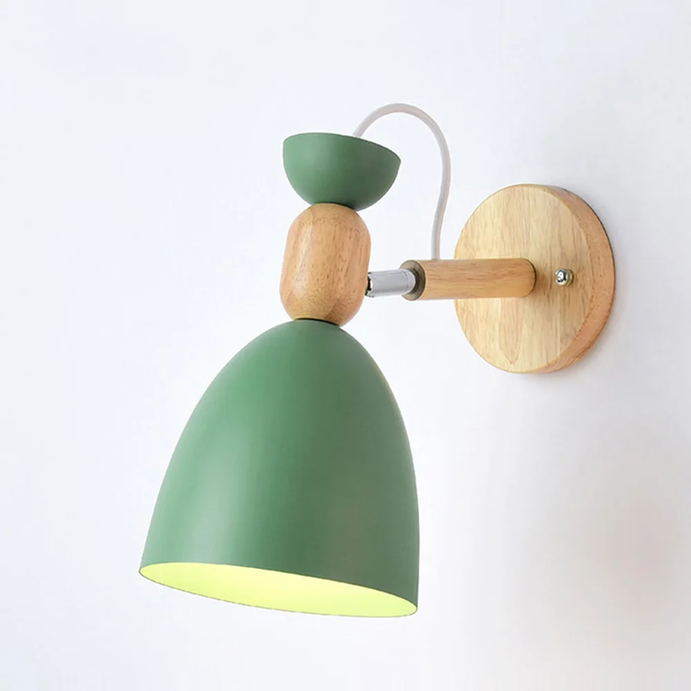 

Nordic Log Macaron Color Decorative Wall Lamp Adjustable Indoor E27 Lighting for Bedroom Restaurant Cafe, Does not include Bulb