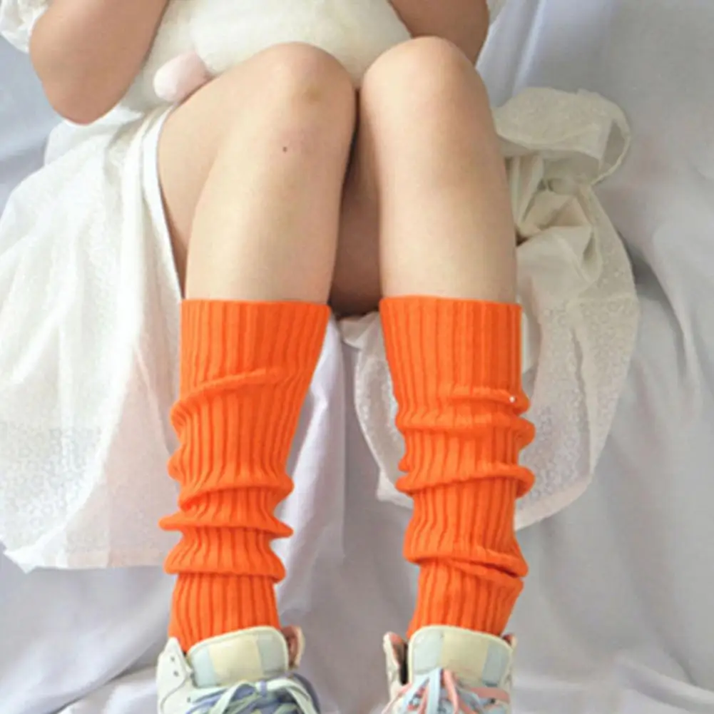 

Длинные Стильные красивые женские гетры карамельных цветов, 1 пара, женские вязаные носки для взрослых, эластичные уличные
