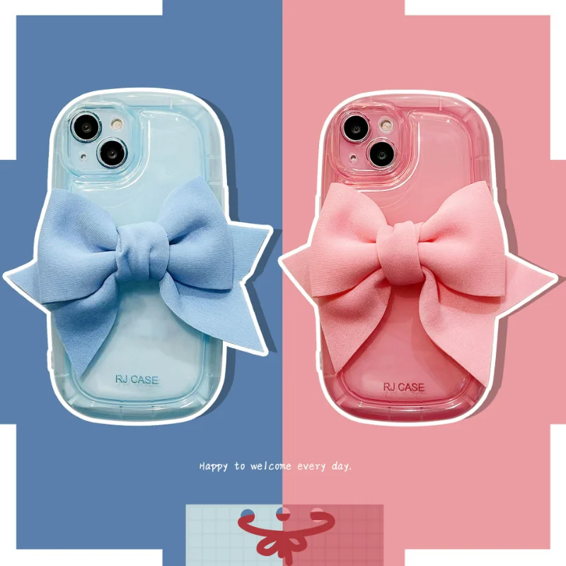 

Creative Soap Solid Color Big Bowknot Phone Case Cover for IPhone 11 12 13 14 Pro X XR XS Max Shockproof Case for IPhone 14 Case